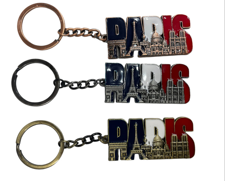 Porte clés Paris tricolores monuments