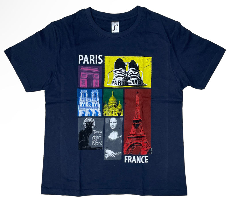 Paris France navy t-shirt