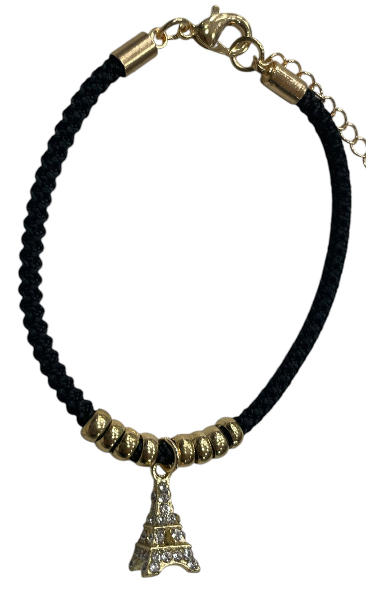 Eiffel Tower Bracelet with Rhinestones – Gold or Silver