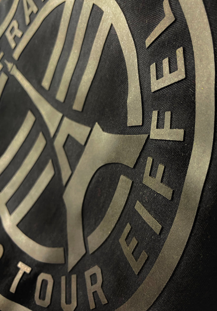 Eiffel Tower Paris France Full Black T-shirt