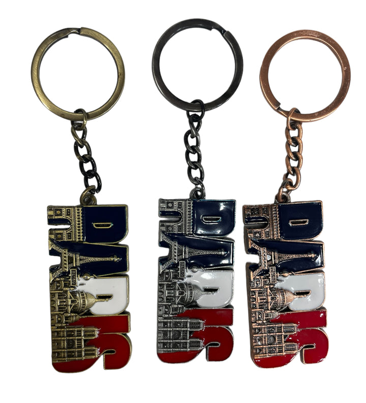 Porte clés Paris tricolores monuments