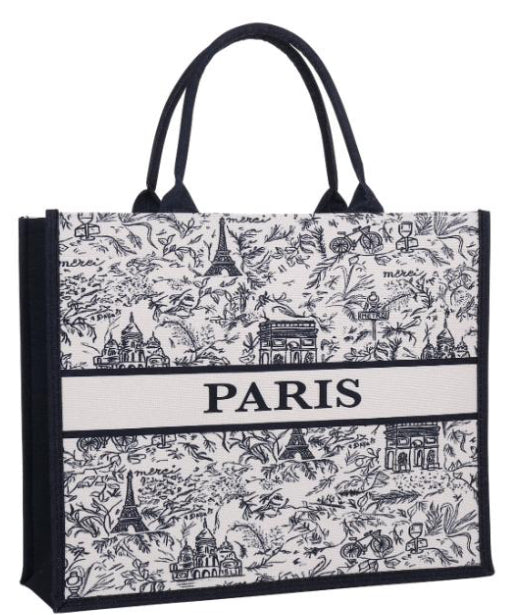 Paris Book Tote Bag Medium size