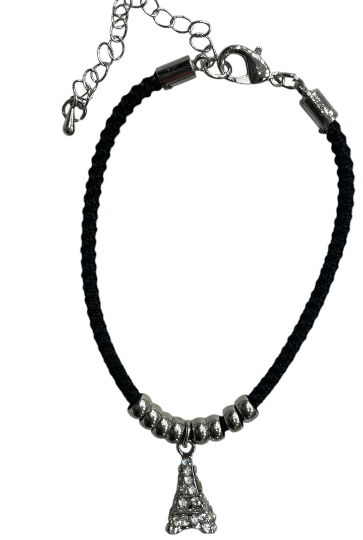 Eiffel Tower Bracelet with Rhinestones – Gold or Silver