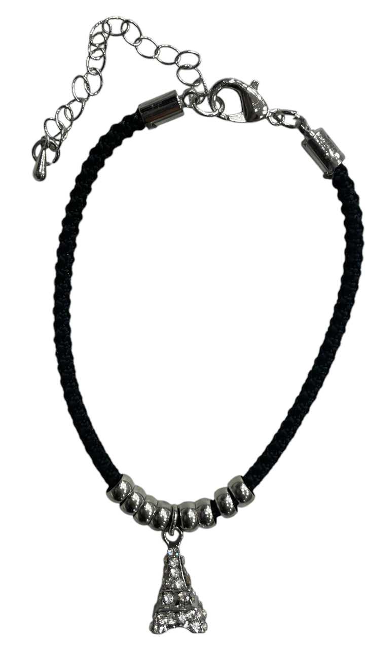Eiffel Tower Bracelet with Rhinestones – Gold or Silver