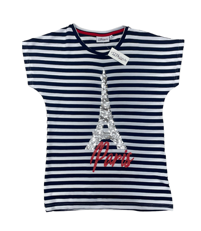 Eiffel Tower Sekin sailor T-shirt