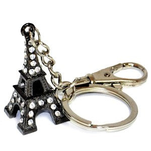 Porte-clés Tour Eiffel strass noir
