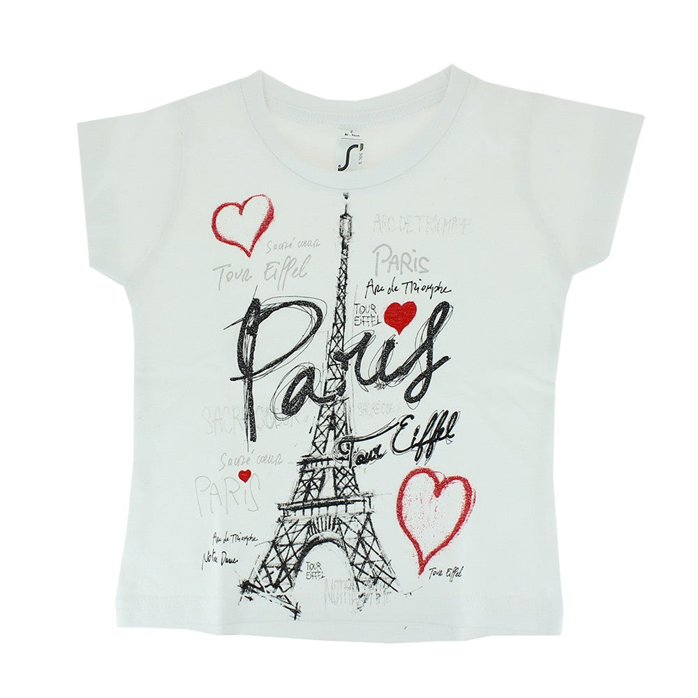 T-shirt Paris tour Eiffel Coeur Style Parisien Unique Souvenir