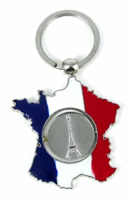 porte clés "Carte de France TOUR EIFFEL"