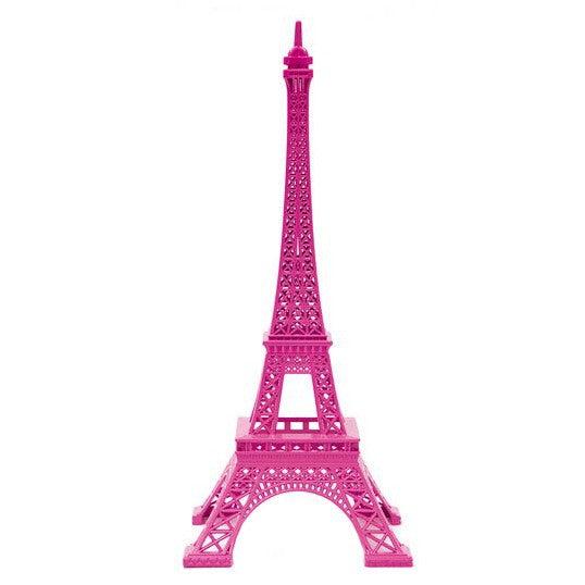 Grande Torre Eiffel cor de rosa metal