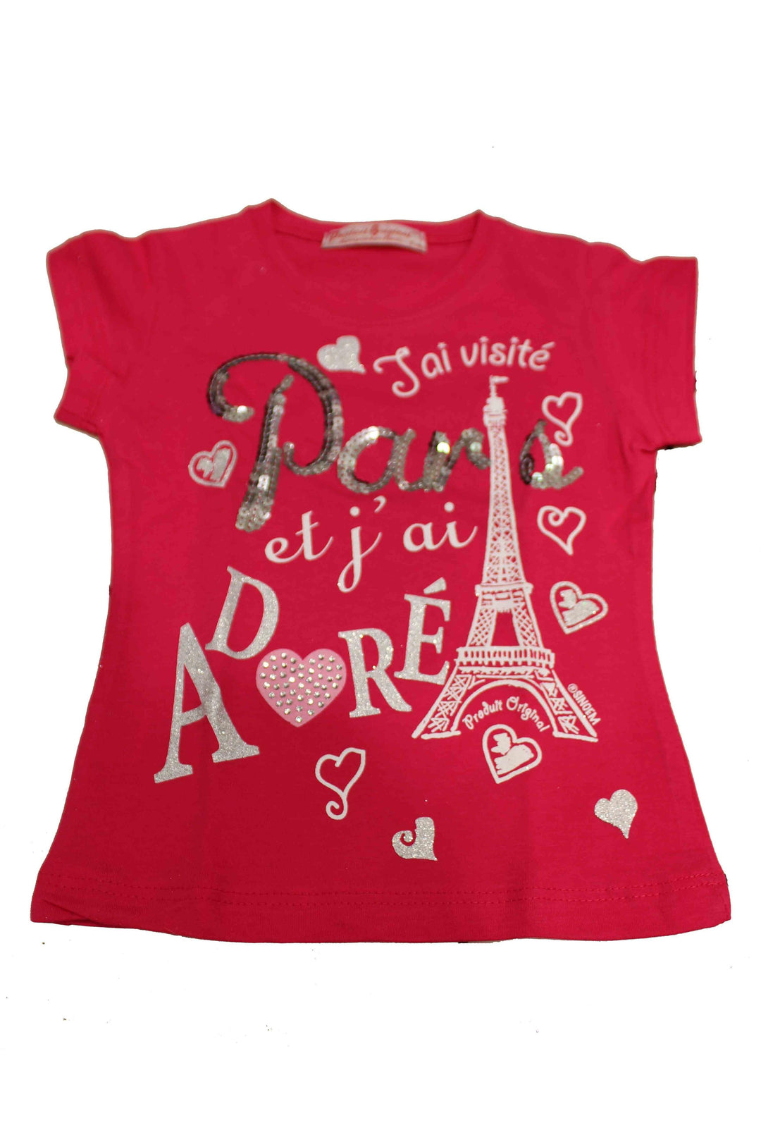 T shirt Paris fuchia j ai visité