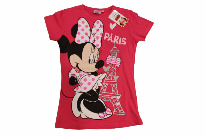 T-shirt avec Minnie Mouse et la Tour Eiffel en paillettes