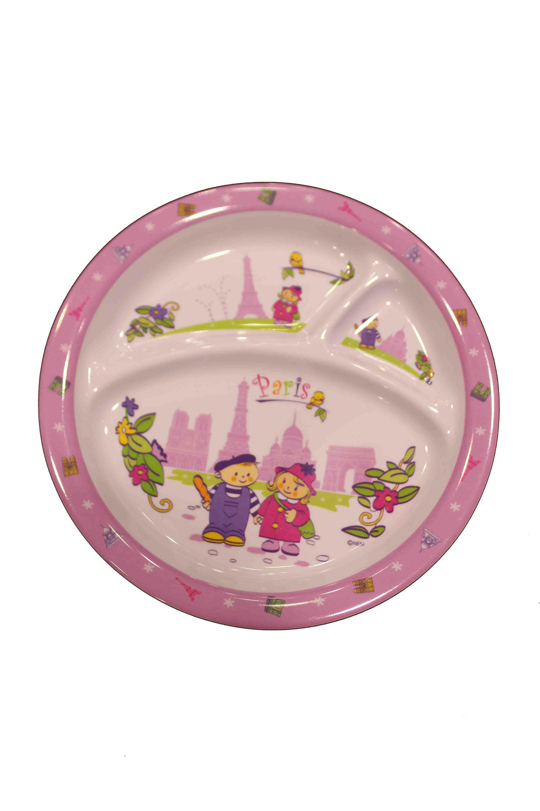 assiette enfant rose