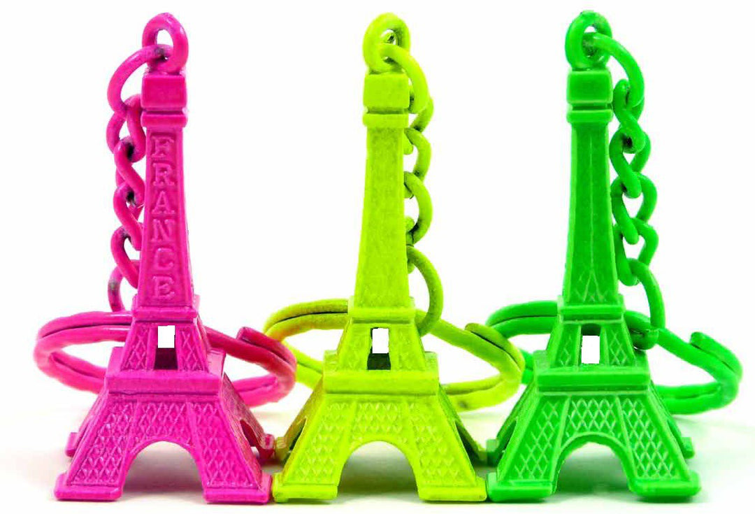 Porte clés Tour Eiffel 3 couleurs fluo