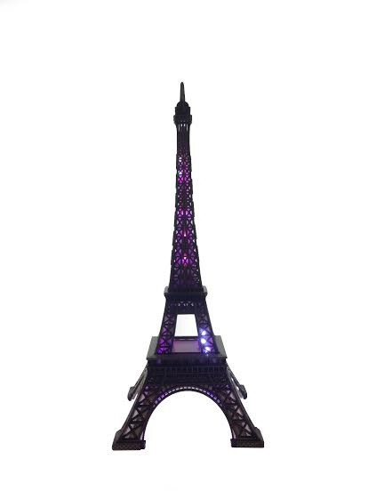 Tour Eiffel scintillante + LED 6 couleurs