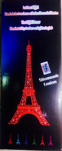 Tour Eiffel lumineuse et scintillante télécommandé Full système LED