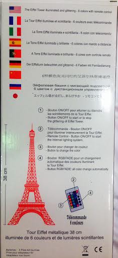 Tour Eiffel lumineuse et scintillante télécommandé Full système LED 
