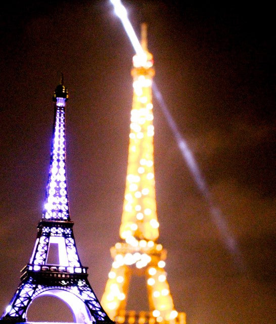 Lampe Eiffel Lumineuse En Métal - Réplique Décorative LED Avec 16 Lumières Blanches Clignotantes