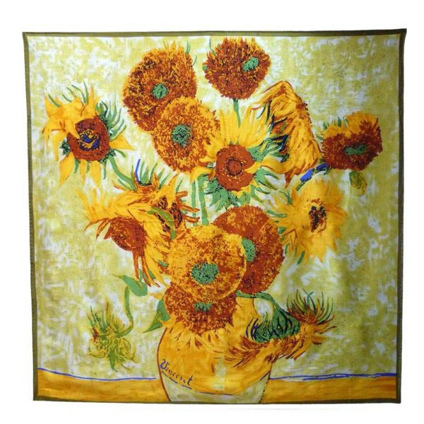 Foulard soie Les Tournesols de Van Gogh