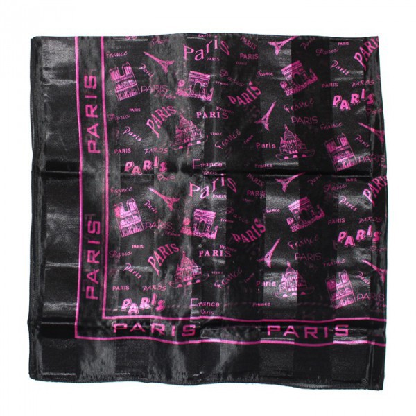 Foulard Paris noir et rose