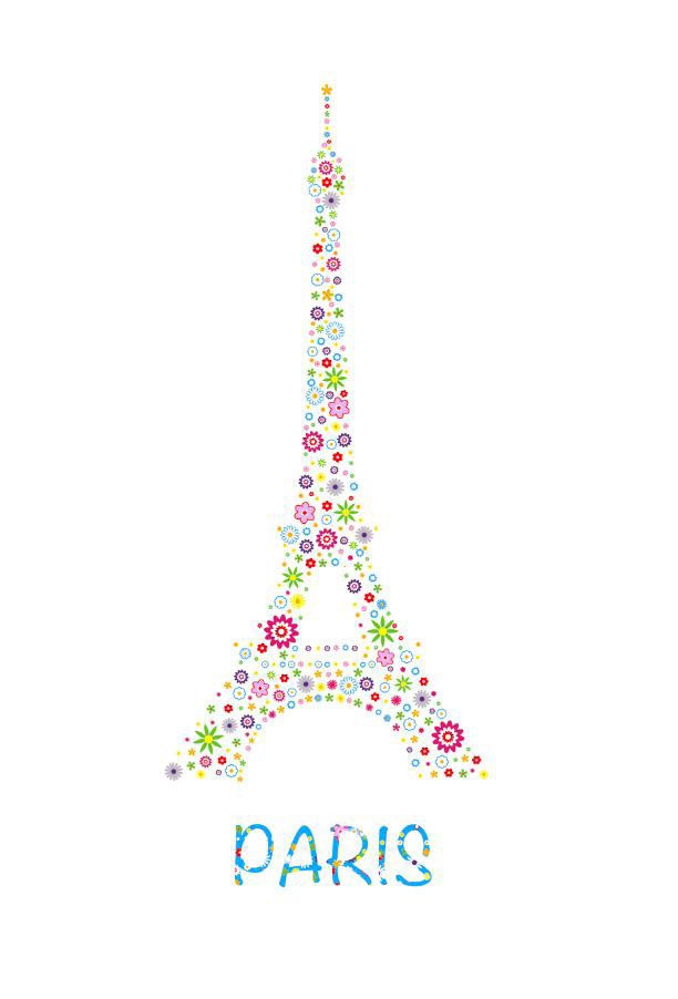 Tee-shirt avec design Tour Eiffel en couleurs vives