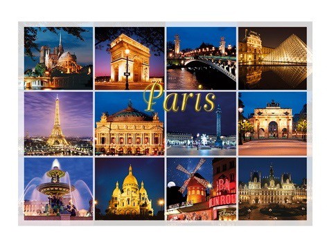 Carte Postale souvenir de Paris la nuit 