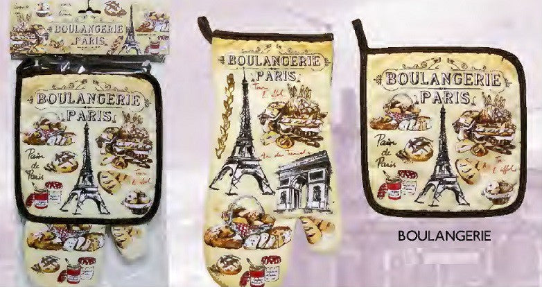 Gant de cuisine et manique boulangerie souvenir de Paris