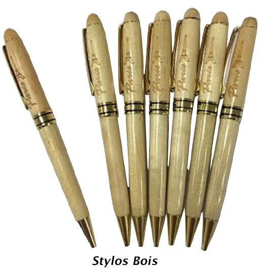 Stylo Paris Tour Eiffel bois gravé