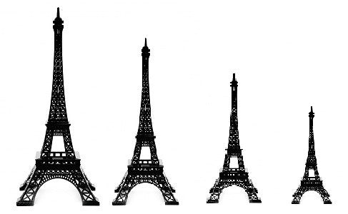 Torre Eiffel preta de metal