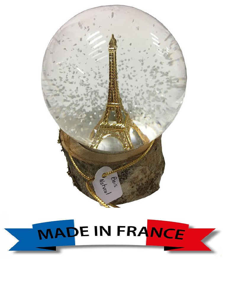 Boule de neige Tour Eiffel en bois naturel 