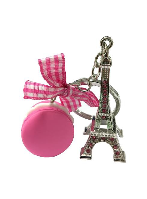 Porte clés Tour Eiffel macaron noeux