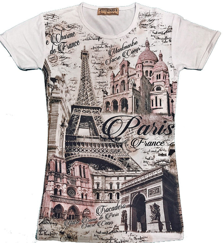 Tee shirt souvenirs Tour Eiffel Paris "Le Charme de France"