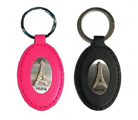 Porte clés Tour Eiffel rose ovale