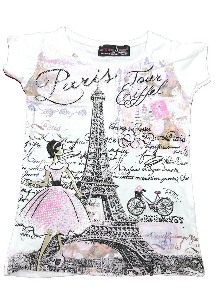 Tee-shirt avec design Tour Eiffel accompagnée d'une Princesse