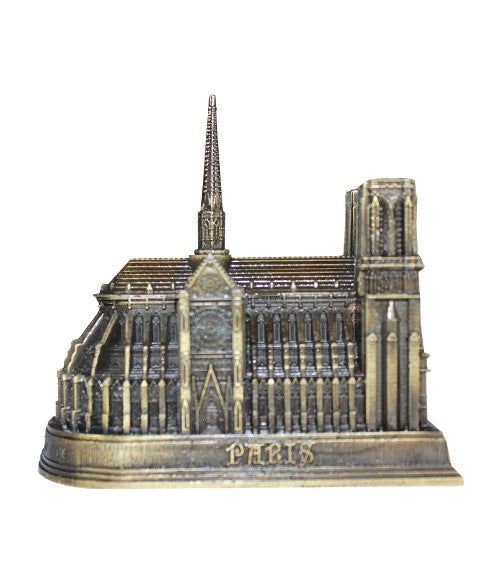 Réplique miniature de Notre-Dame en bronze