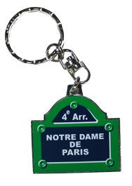 Paris street name plate keychain