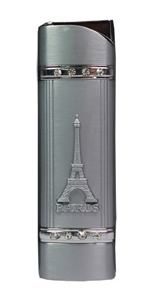 briquet métalisé à strass argent