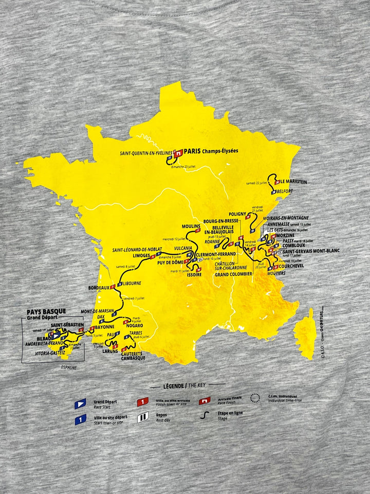 Tour de France map t-shirt 2023 collection
