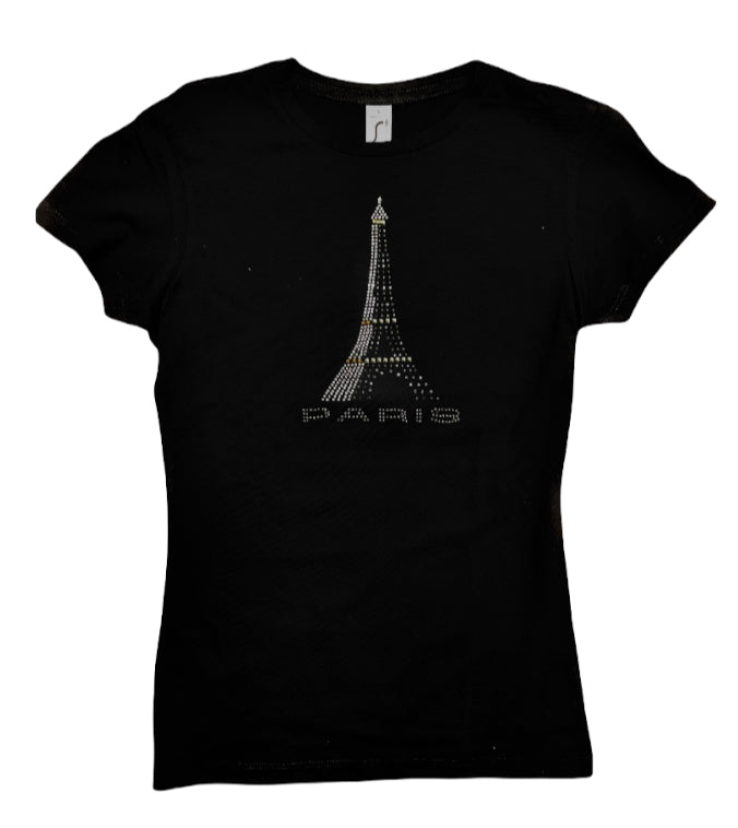 Camiseta Torre Eiffel Strass 3 colores estilizada