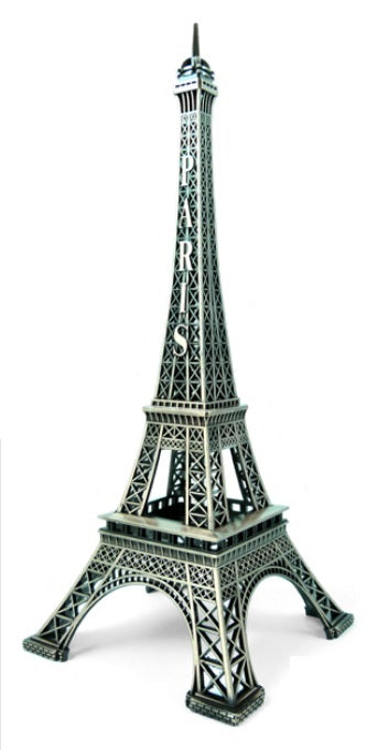 Old silver metal Eiffel Tower