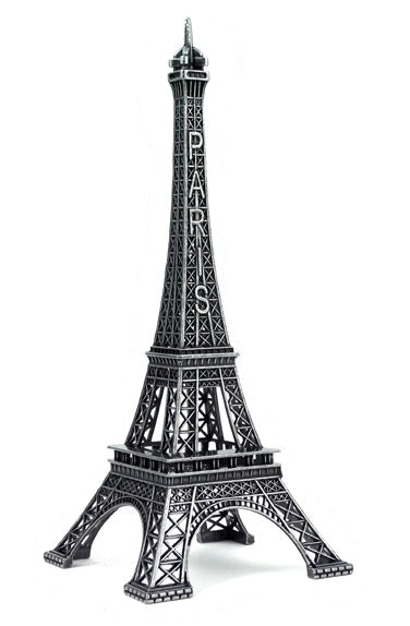 Old silver metal Eiffel Tower