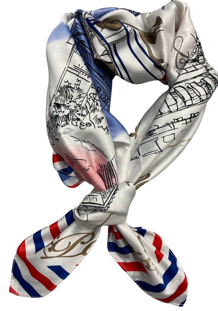 Scarf Paris France la vie en Rose Tricolore