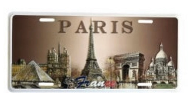 3 Large metal plaques souvenir of Paris monuments in relief