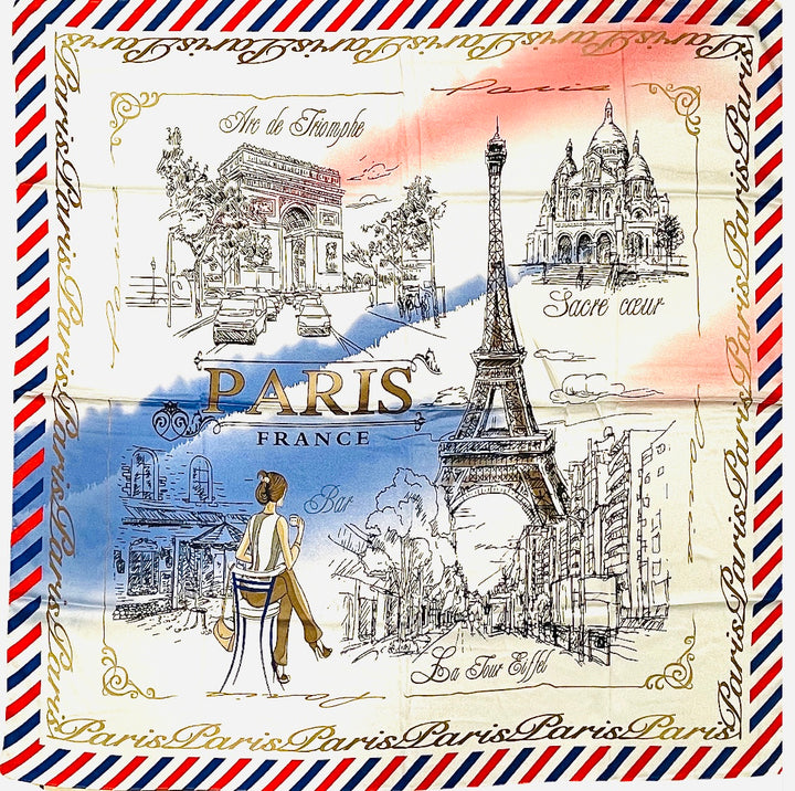 Scarf Paris France la vie en Rose Tricolore