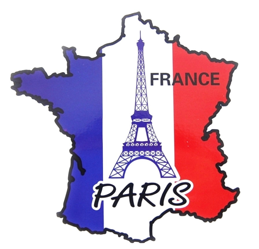 Autocollant Tour Eiffel carte de France tricolore – Souvenir Paris