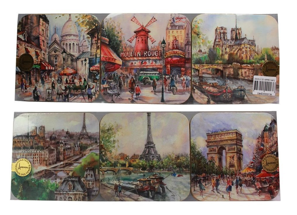 6 coasters Paris pattern 1