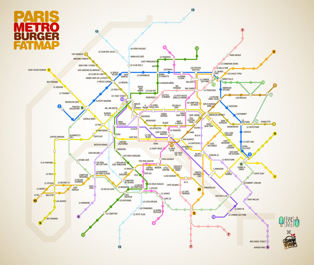 Le plan de métro des burgers de Paris