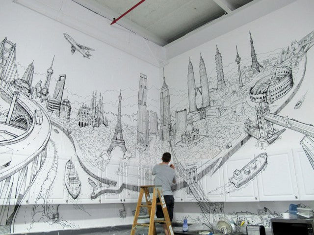 Global City Wall Painting