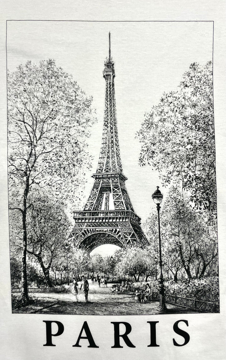 Camiseta Torre Eiffel de Paris em Preto e Branco