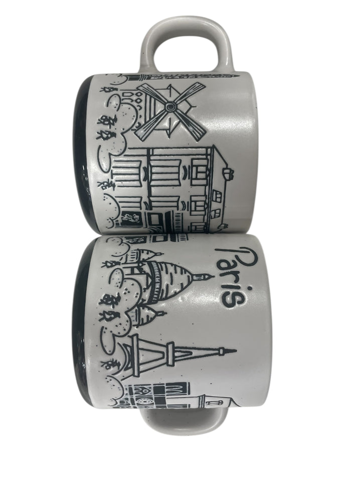 Mug souvenir of Paris engraved monuments