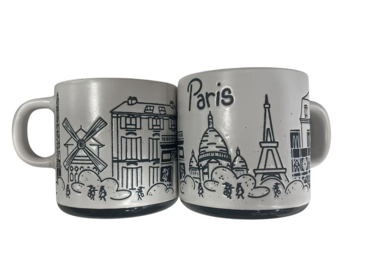 Mug souvenir of Paris engraved monuments